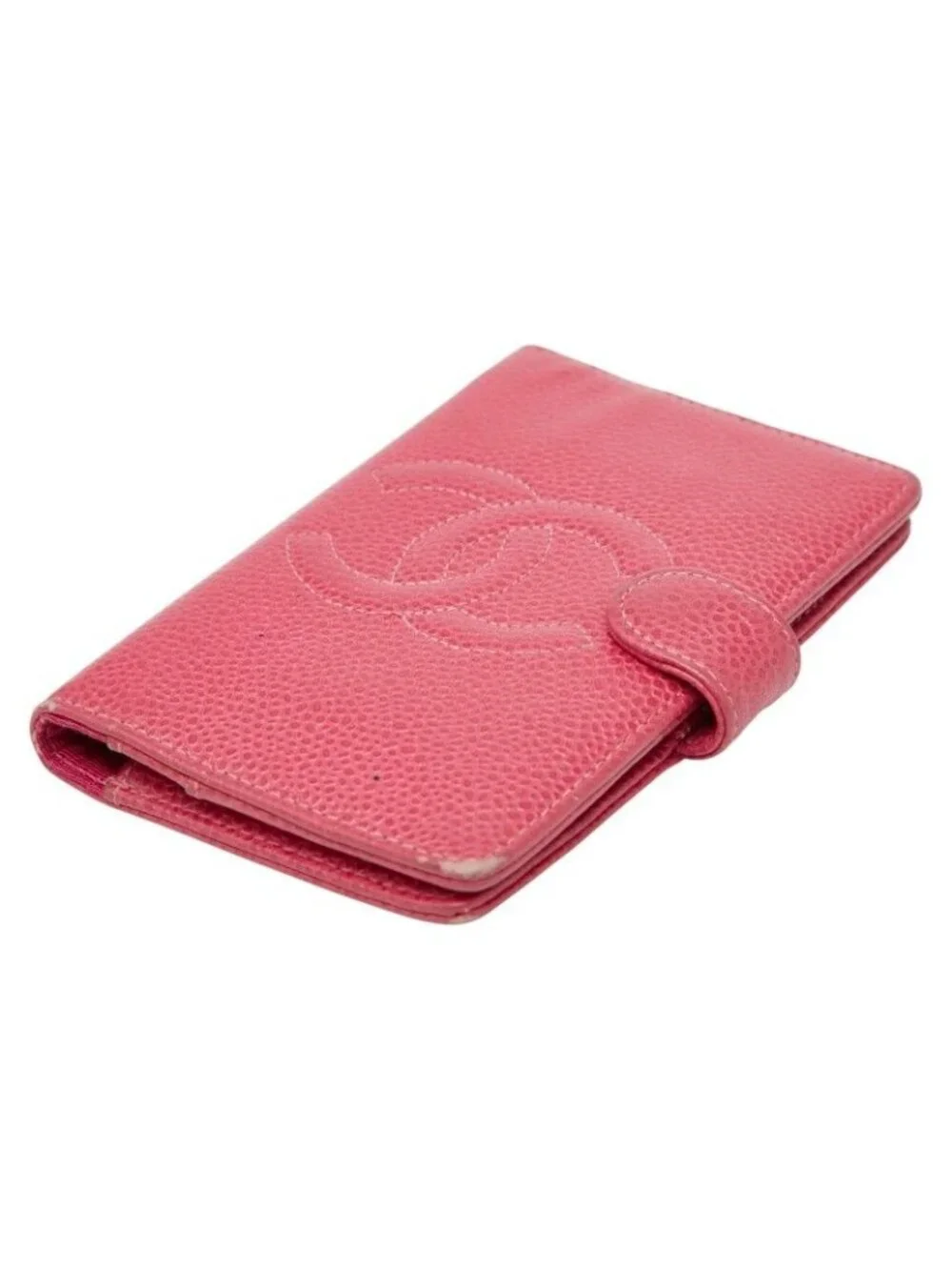 Chanel Coco Mark Notebook Cover 5 Hole Pink Caviar Leather